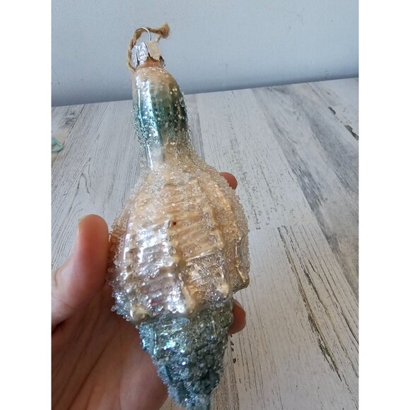 Beaded glass shell beach ornament glitter nautical Xmas tree life size sparkle - Picture 5 of 8